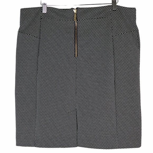 Michael Kors Black & White Diamond Dot Pencil Skirt Size XL Back Zipper NWOT - Picture 2 of 13